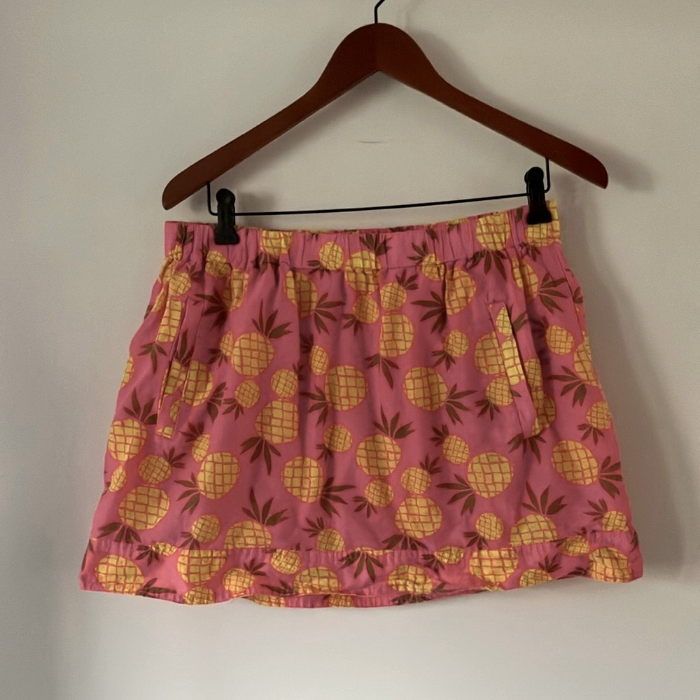 J crew cotton mini skirt sz M Pineapple Print Pink Skirt